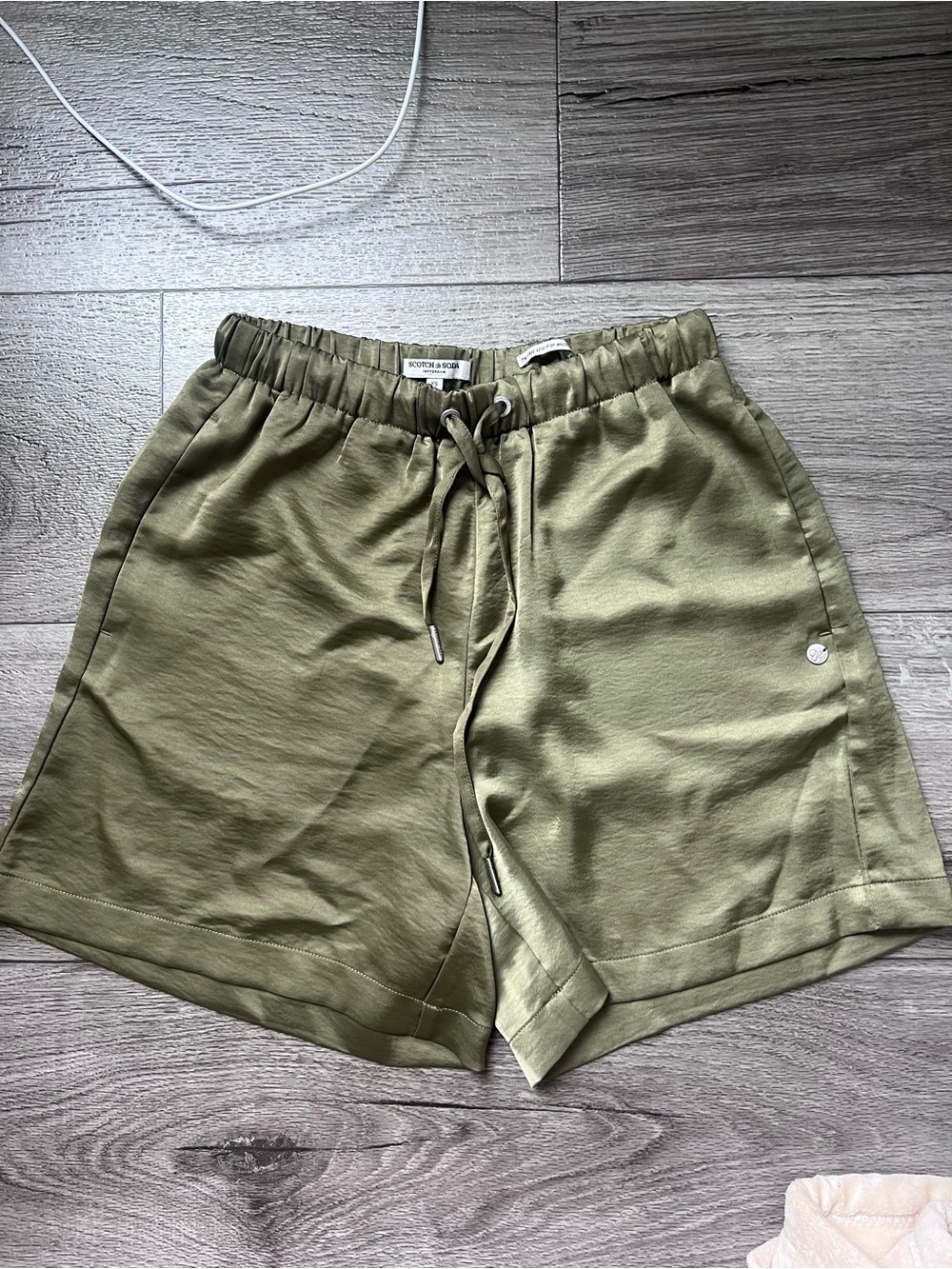 Olive Green Drawstring Shorts